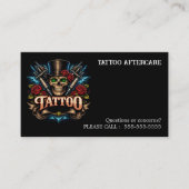 Carte De Visite Instructions de suivi de tatouage (Devant)