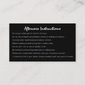 Carte De Visite Instructions de suivi Eyelash Drivers Black Logo2 (Dos)