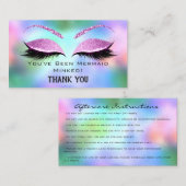 Carte De Visite Instructions de suivi Eyelash Holographie (Devant / Derrière)