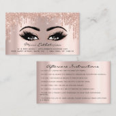 Carte De Visite Instructions de suivi Eyelash Rose Gold Drives (Devant / Derrière)