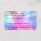 Carte De Visite Instructions de suivi Eyelash rose Holographique (Dos)