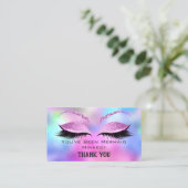 Carte De Visite Instructions de suivi Eyelash rose Holographique (Debout devant)