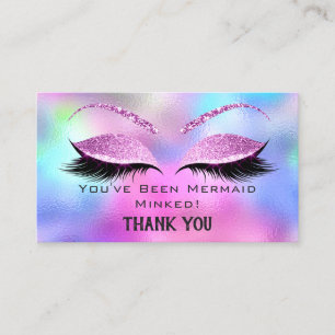 Carte De Visite Instructions de suivi Holographie rose Eyelash