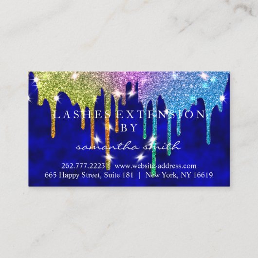 Carte De Visite Instructions de suivi Lash Gold Drips Spark (Devant)