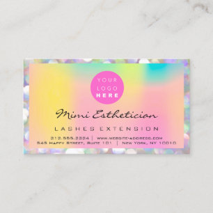 Carte De Visite Instructions de suivi Lash Pink Holograph Logo