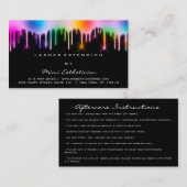 Carte De Visite Instructions de suivi Lash Rainbow Drip Holograph (Devant / Derrière)