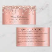 Carte De Visite Instructions de suivi Lash Rose corail Drivers VIP (Devant / Derrière)
