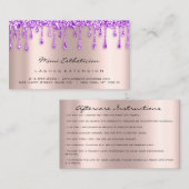 Carte De Visite Instructions de suivi Lash Rose Déchets maquillage (Devant / Derrière)