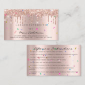 Carte De Visite Instructions de suivi Lash Rose Drivers Confetti (Devant / Derrière)