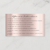 Carte De Visite Instructions de suivi Lash Rose Drivers Green Eyes (Dos)