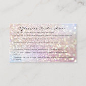 Carte De Visite Instructions de suivi Lash Rose Drivers Holographi (Dos)