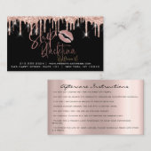 Carte De Visite Instructions de suivi Lash Rose Drives Custom Logo (Devant / Derrière)