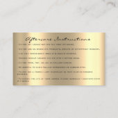 Carte De Visite Instructions de suivi Lash Rose Gold Blush Glam (Dos)