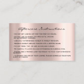 Carte De Visite Instructions de suivi Lash Rose Gold Drives Grey B (Dos)