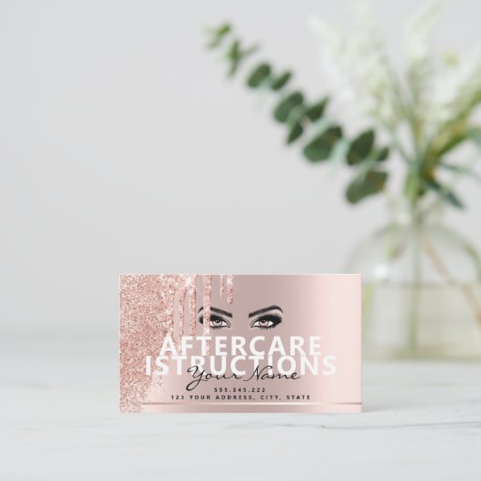 Carte De Visite Instructions de suivi Lash Rose Gold Drives Spark (Debout devant)