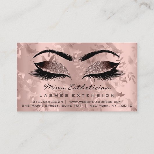 Carte De Visite Instructions de suivi Lash Rose Gold Eyelashes (Devant)