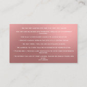 Carte De Visite Instructions de suivi Lash Rose Gold Sparkling (Dos)