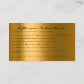 Carte De Visite Instructions de suivi Lash Rose Holographe Or (Dos)