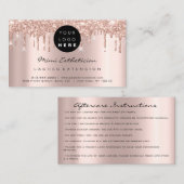 Carte De Visite Instructions de suivi Lash Rose Logo Drivers Glam (Devant / Derrière)