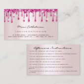 Carte De Visite Instructions de suivi Lash Rose Parties scintillan (Devant / Derrière)