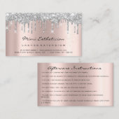 Carte De Visite Instructions de suivi Lash Rose Spark ConfettGrey (Devant / Derrière)