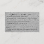 Carte De Visite Instructions de suivi Lash Silver Driver Kraft Gre (Dos)