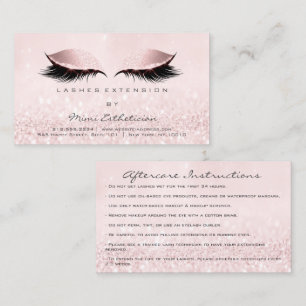 Carte De Visite Instructions de suivi Lashes Extension Pastel