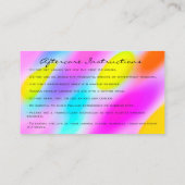 Carte De Visite Instructions de suivi Lashes Pink Holograph Logo (Dos)