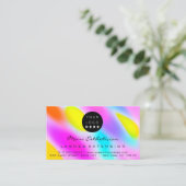 Carte De Visite Instructions de suivi Lashes Pink Holograph Logo (Debout devant)