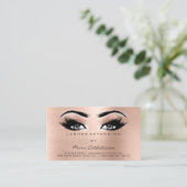 Carte De Visite Instructions de suivi Lashes Rose Peach Eyes (Debout devant)