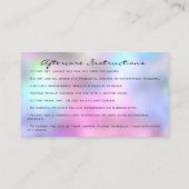 Carte De Visite Instructions de suivi Lashes Studio Pink Small (Dos)
