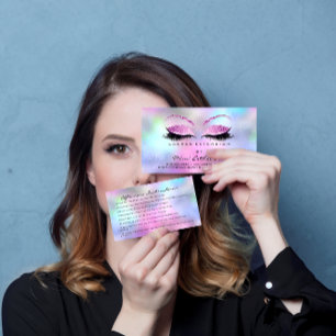 Carte De Visite Instructions de suivi Lashes Studio Pink Small