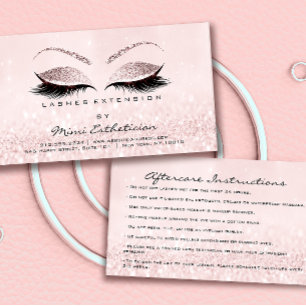Carte De Visite Instructions de suivi Lashes Studio Pink Small