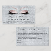 Carte De Visite Instructions de suivi Lashes Studio Smoky Blue (Devant / Derrière)