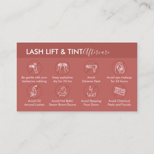 Carte De Visite Instructions de suivi pour la teinture de lifting (Dos)