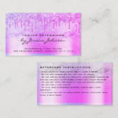 Carte De Visite Instructions de suivi Purple Glossy Parties scinti (Devant / Derrière)