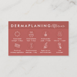 Carte De Visite Instructions de suivi Terracotta pour le Dermaplan