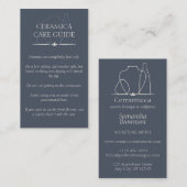 Carte De Visite Instructions d'entretien de la poterie en argile c (Devant / Derrière)