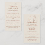 Carte De Visite Instructions d'entretien de la poterie en argile c (Devant / Derrière)