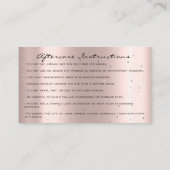Carte De Visite Instructions d'entretien Lash Rose Gold Drivers Ar (Dos)