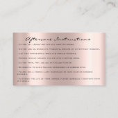 Carte De Visite Instructions d'entretien Lash Rose Gold Drives Lux (Dos)