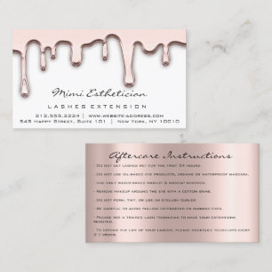 Carte De Visite Instructions d'entretien Lash Rose Gold Drives Lux