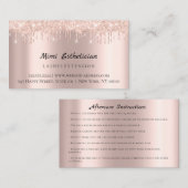 Carte De Visite Instructions d'entretien Lash Rose Gold Drives Lux (Devant / Derrière)