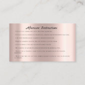 Carte De Visite Instructions d'entretien Lash Rose Gold Drives Lux (Dos)