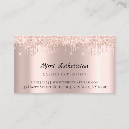 Carte De Visite Instructions d'entretien Lash Rose Gold Drives Lux (Devant)