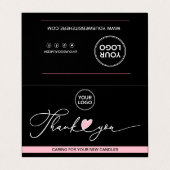 Carte De Visite Instructions et Merci pliés pour le soin des bougi (Extérieur déplié)