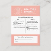 Carte De Visite Instructions et rendez-vous pour les soins postéri (Devant)