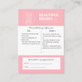 Carte De Visite Instructions et rendez-vous pour les soins postéri (Devant)