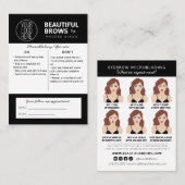 Carte De Visite Instructions et rendez-vous pour les soins postéri (Devant / Derrière)