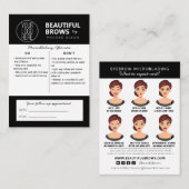 Carte De Visite Instructions et rendez-vous pour les soins postéri (Devant / Derrière)